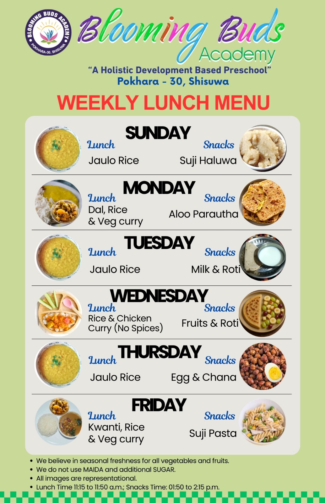 Weekly Lunch Menu