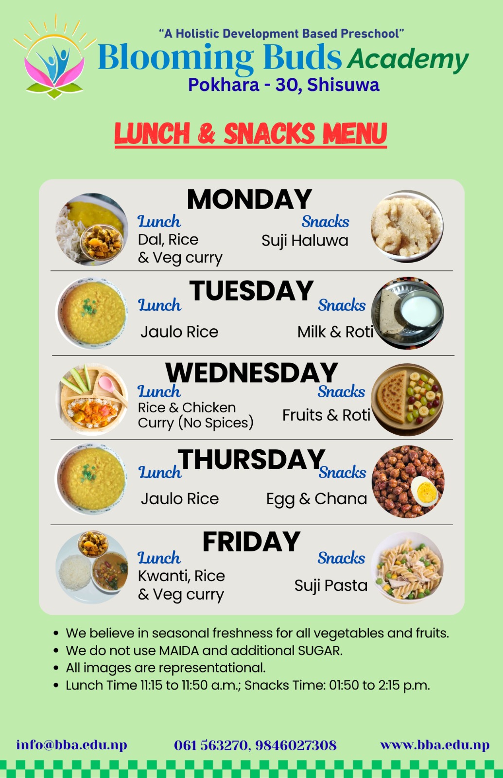 Weekly Lunch Menu